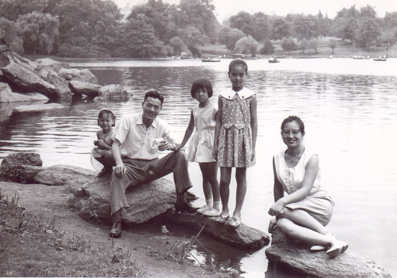 The young Chao family after a day's outing at Central Park, New York City.