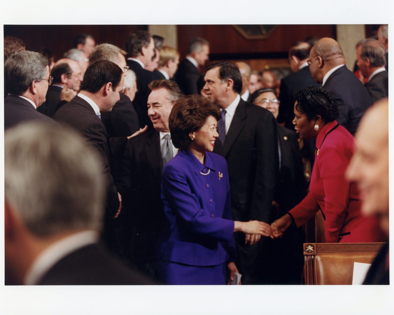 Secretary of Labor Elaine Chao entering House Chambers with the cabinet for the State of the Union Address.