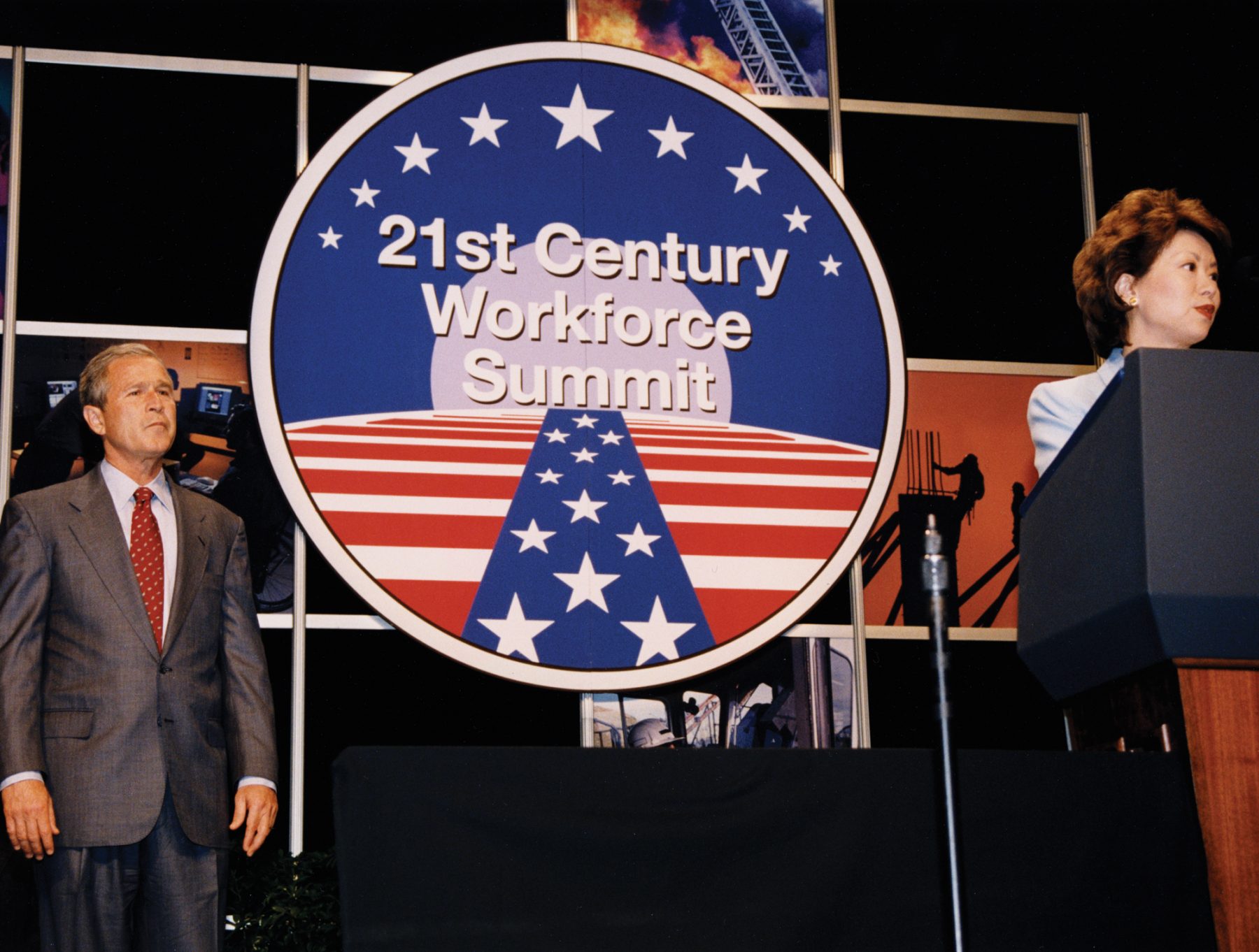 Secretary of Labor Elaine Chao hosts the National Summit on the 21st Century Workforce with President George W. Bush as keynote speaker.