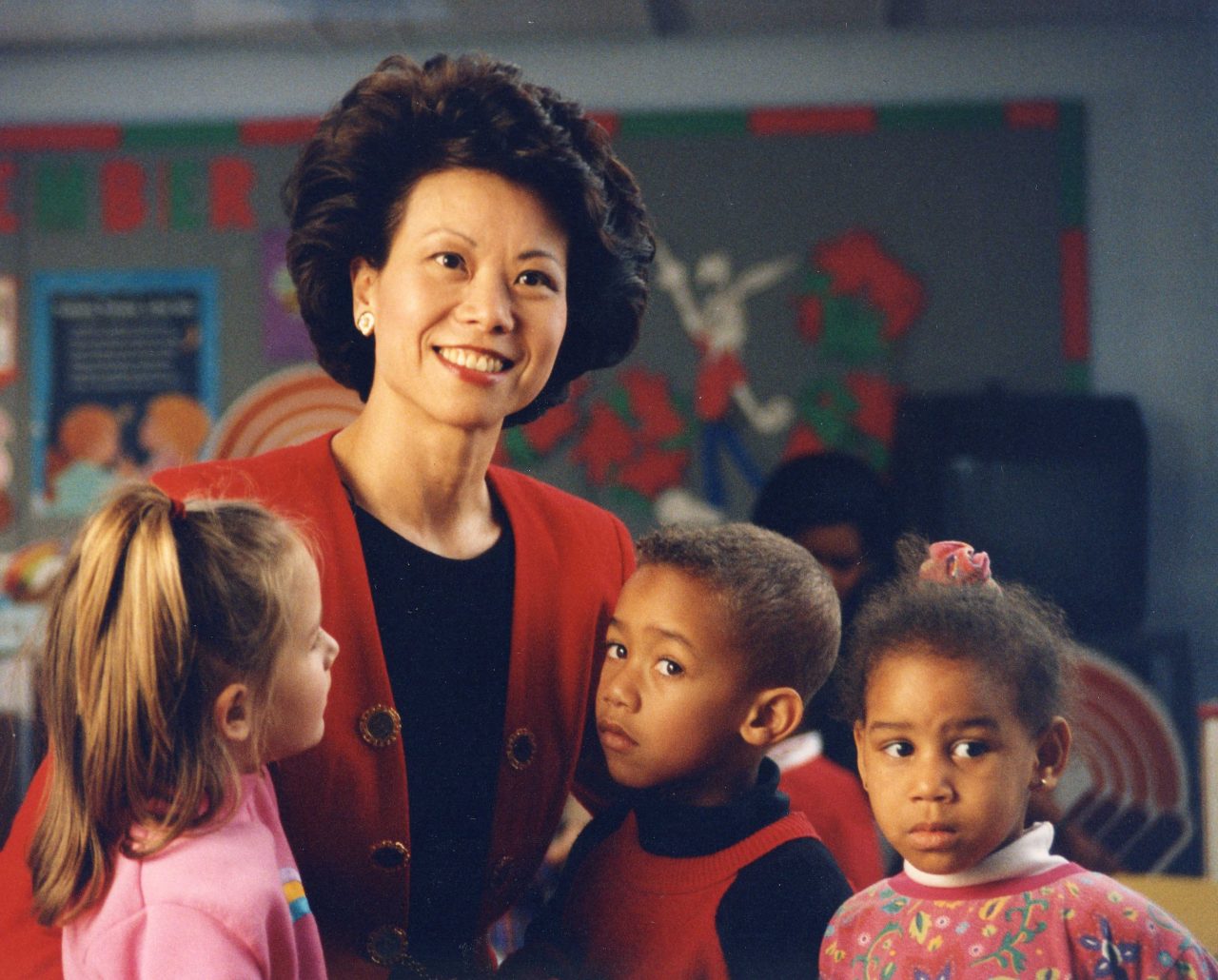 United Way of America President & CEO Elaine Chao visiting a United Way funded child daycare center.   
