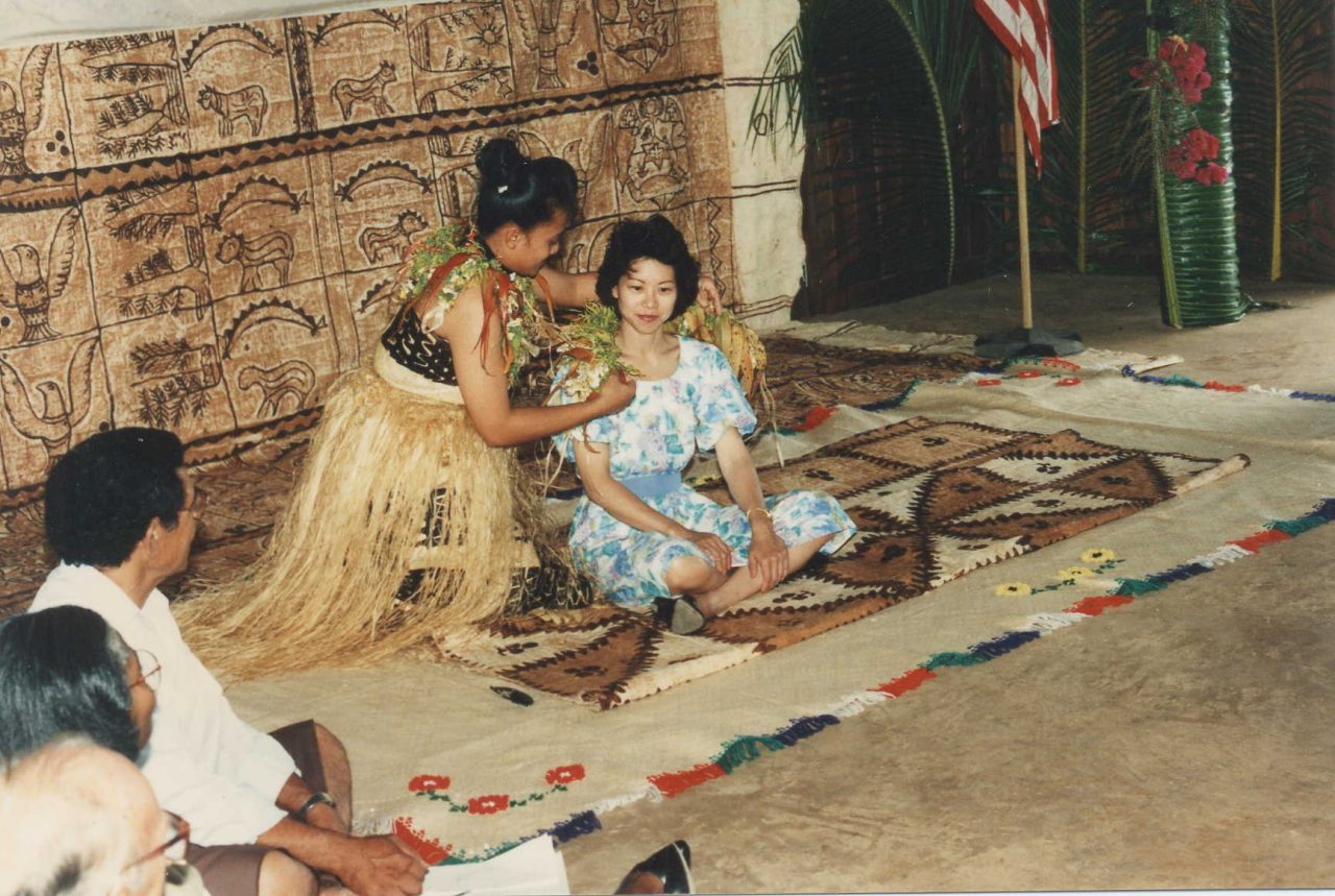Tongans honoring Peace Corps Director Elaine Chao during a welcome ceremony.