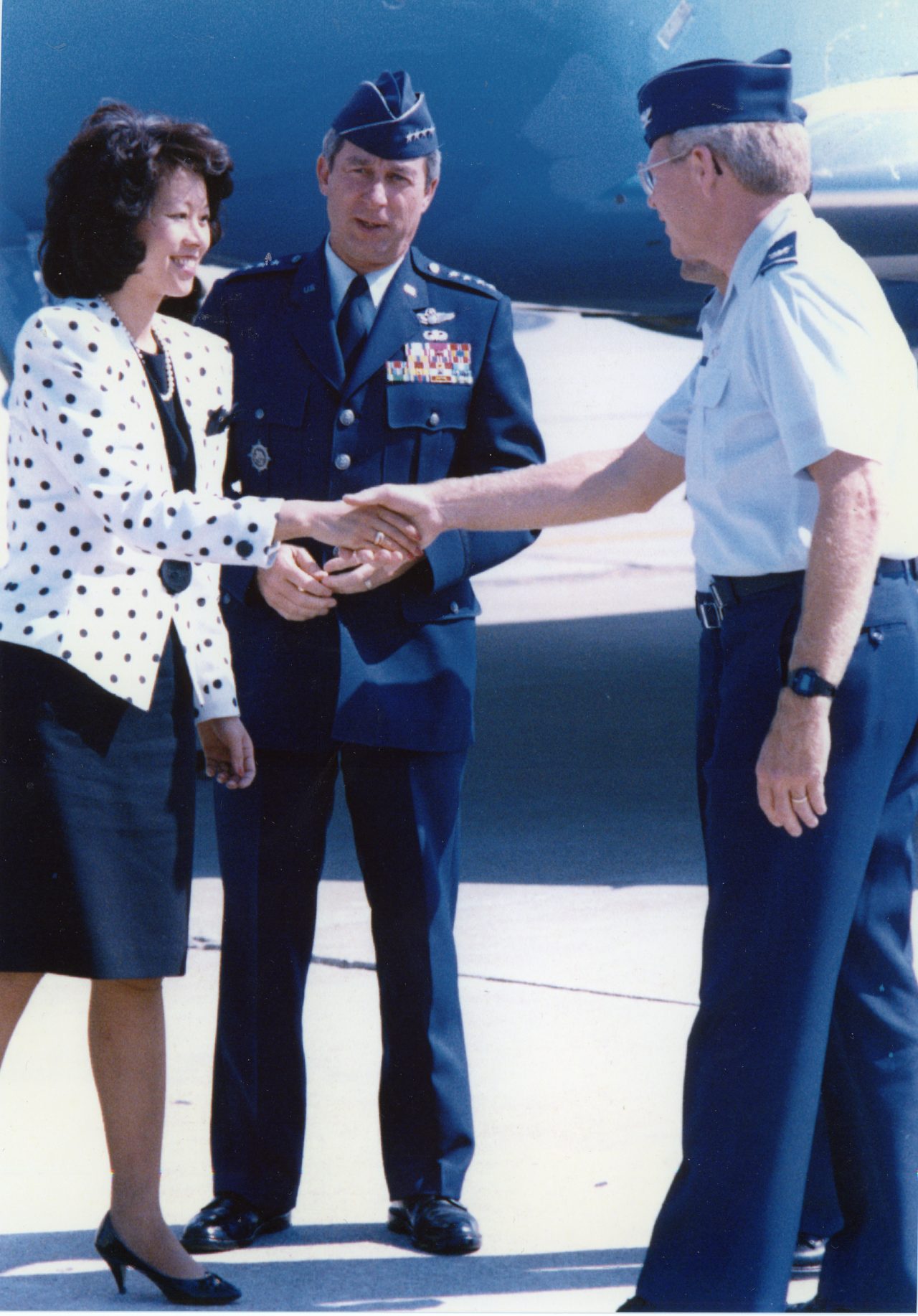 U.S. Deputy Secretary of Transportation Elaine Chao visiting headquarters of U.S. Transportation Command. Scott Air Force Base, Illinois.